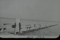 View of long concrete pier